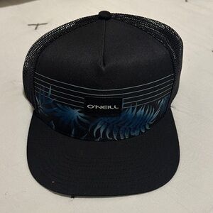 O'Neill Black and Navy Leaf Trucker Hat